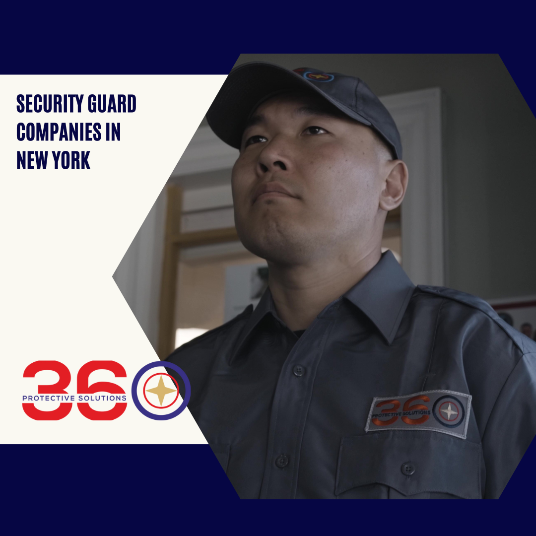 Image depicting a security guard protecting a business premise in New York City, ensuring safety and protection for businesses.