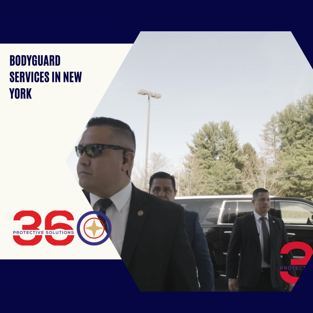 "360 Protective Solutions bodyguard services in New York: Trained professionals ensuring safety and peace of mind in various situations.