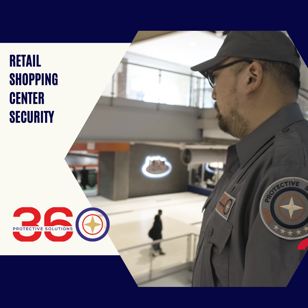 Security personnel monitoring retail shopping center, ensuring safety and preventing crimes to create a secure environment for shoppers.